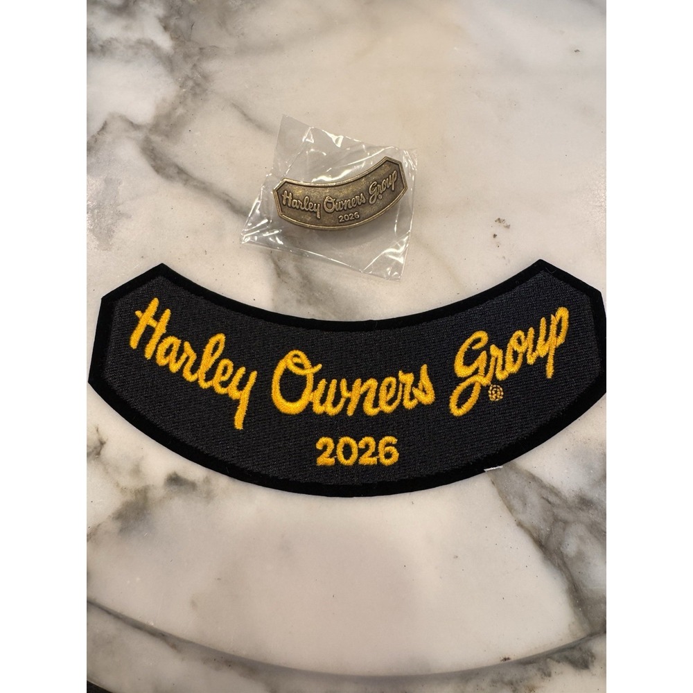 Harley Owners Group 2026 Patch And Pin Set Harley Davidson HOG Riders Motorcycle